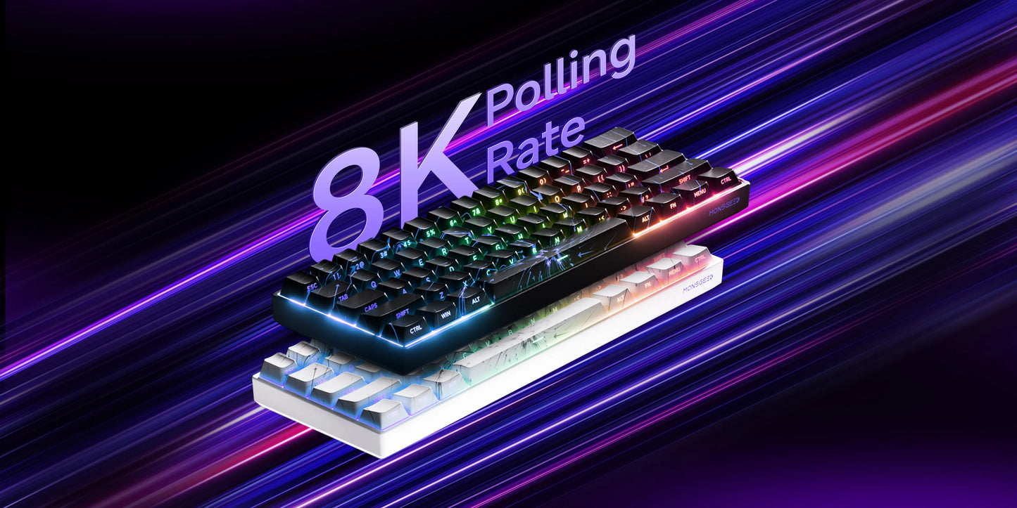 Akko MonsGeek FUN60 mechanische Tastatur mit Magnetschaltern, 60% Gaming-Tastatur, Rapid Trigger 0.01mm, 8K ARGB, HE/TMR Custom-Tastatur