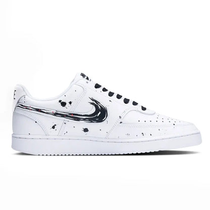 Custom Sneakers Nike Court Vision 1 Low Ink Wash Chinese Style Splatter Wear-Resistant Men's Skate Shoes