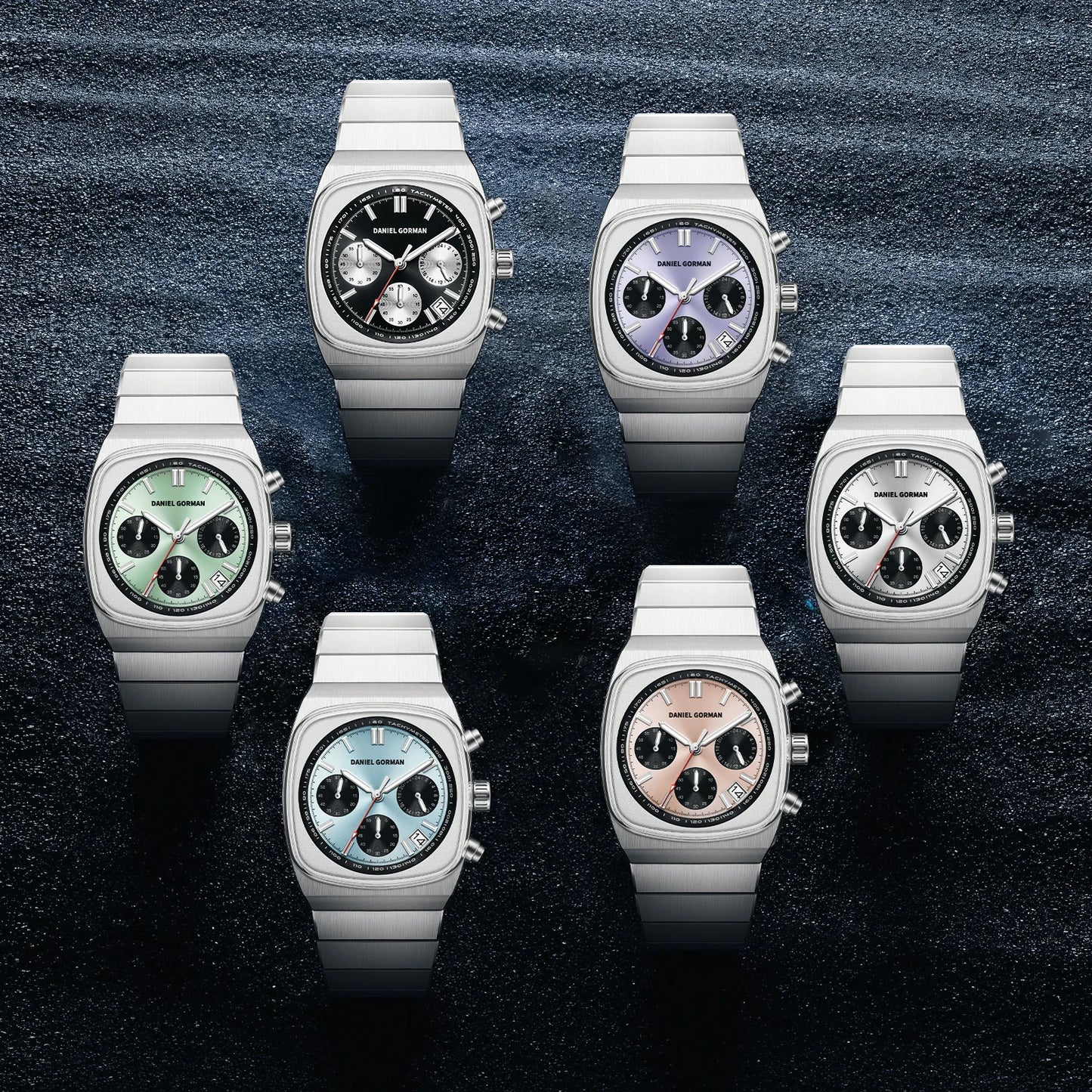 DG9008 Men Watch Original Fashion Brand Quartz Waterproof Luminous Watch For Man Three Small Dial Sport Moon Phase Watch