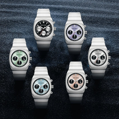 DG9008 Men Watch Original Fashion Brand Quartz Waterproof Luminous Watch For Man Three Small Dial Sport Moon Phase Watch