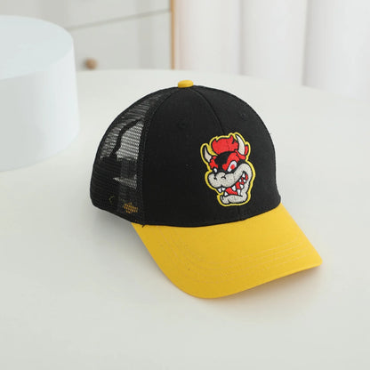 New Super Mushroom Peach Baseball Cap Creative High Color Cartoon Printed Boys and Girls anime merchandise Trendy birthday gifts