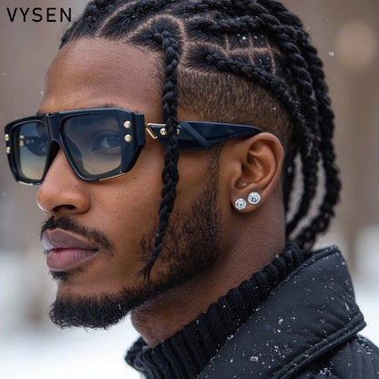 Polarized Steampunk Square Sunglasses Men 2026 Luxury Brand Punk Big Frame Driving Sun Glasses Fashion Eyewear For Male Shades