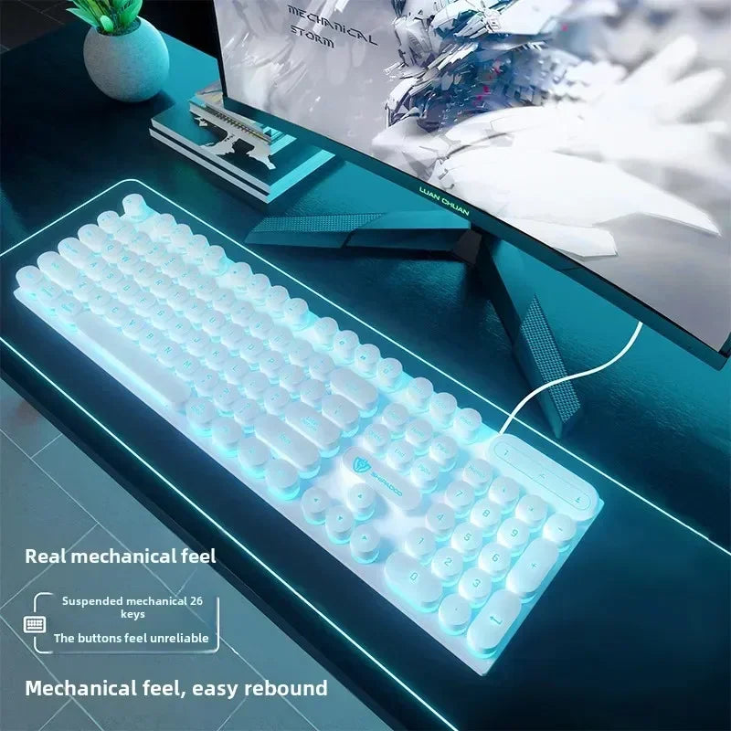 Mechanical Keyboard  Gaming Keyboard  E-sports Game Office Computer Notebook Desktop Steampunk English USB for Gaming