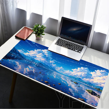 Musemåtter med himmel- og landskabsmotiv Bordunderlag Musemåtte til computeren Firma-skrivebordsunderlag Æstetiske store musemåtter til gamere Kontormusemåtte 100 x 50 cm