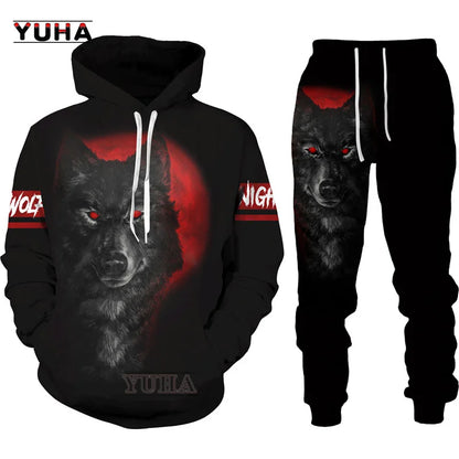 Wolf 3d Printed Hoodies Unisex Cool  Pullover Animal Graphic Sweatshirt Men’s Street Wear
