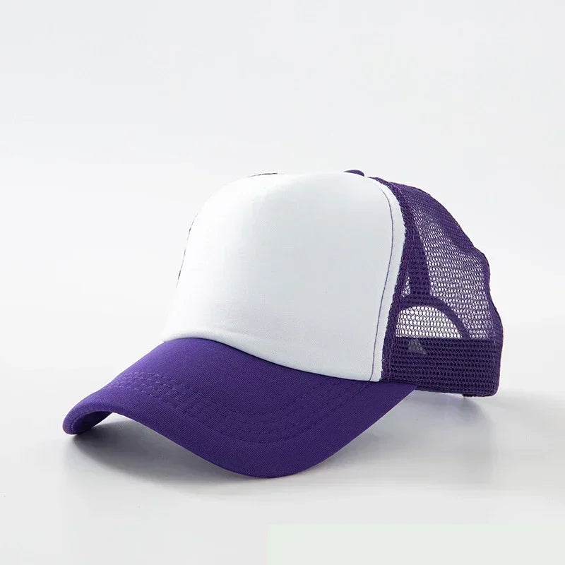 Custom Hat with Logo Printing Polyester Mesh Trucker Hat Adjustable Dad DIY Logo Baseball Cap for Men Women