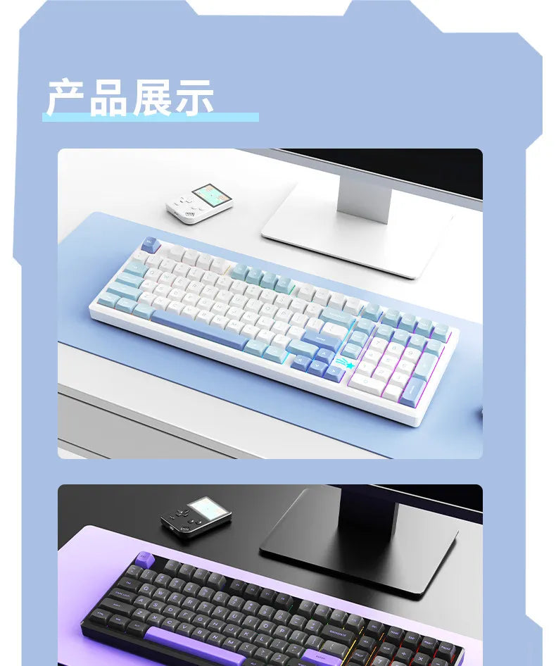 VTER Galaxy100 Full Aluminum Mechanical Keyboard Tri-mode Bluetooth 2.4G Gasket Mount Hot-Swap RGB Gaming Keyboard for PC Mac