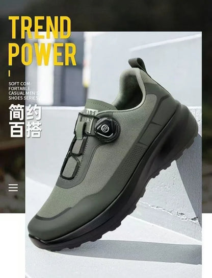 Original, neu, Herren, Sneaker mit drehbarem Knopf, Fahrsneaker, Plateau-Freizeit- und Wanderschuhe, Outdoor, strapazierfähige Lauf- und Sportschuhe, Plus-Größe