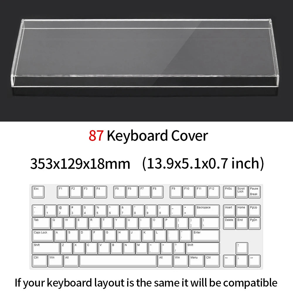 Acrylic Keyboard Clear Protector Case Mechanical Keyboard Dust Cover For 60/61/64 96 98104/108 Key Mouse Cover Keyboard Cover