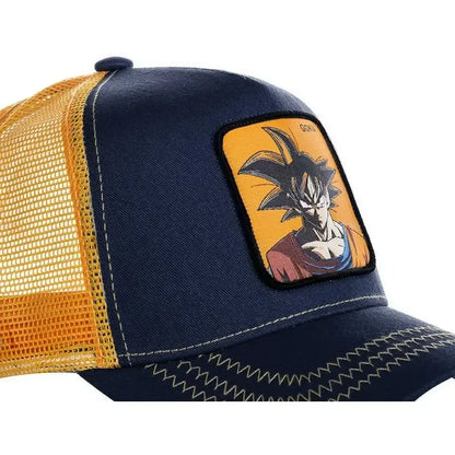Dragon Ball Son Goku -lippalakki, baseball-lippalakki, kesälippalakki, miesten brodeerattu hip-hop-aurinkolippalakki, säädettävä trucker-lippalakki, verkkokangaslippalakki