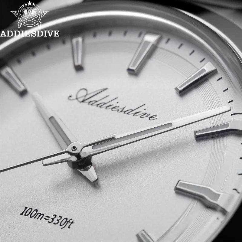 ADDIESDIVE AD2066 Men's Luxury Watch VH31 10Bar Waterproof BGW9 Super Luminous 316L Stainless Steel Reloj Hombre Quartz Watches