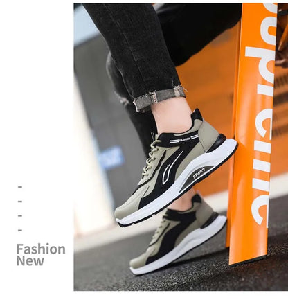 Pantofi sport casual pentru bărbați, stil coreean modern, cu șireturi, confortabili și respirabili, cu talpă groasă, pentru alergare