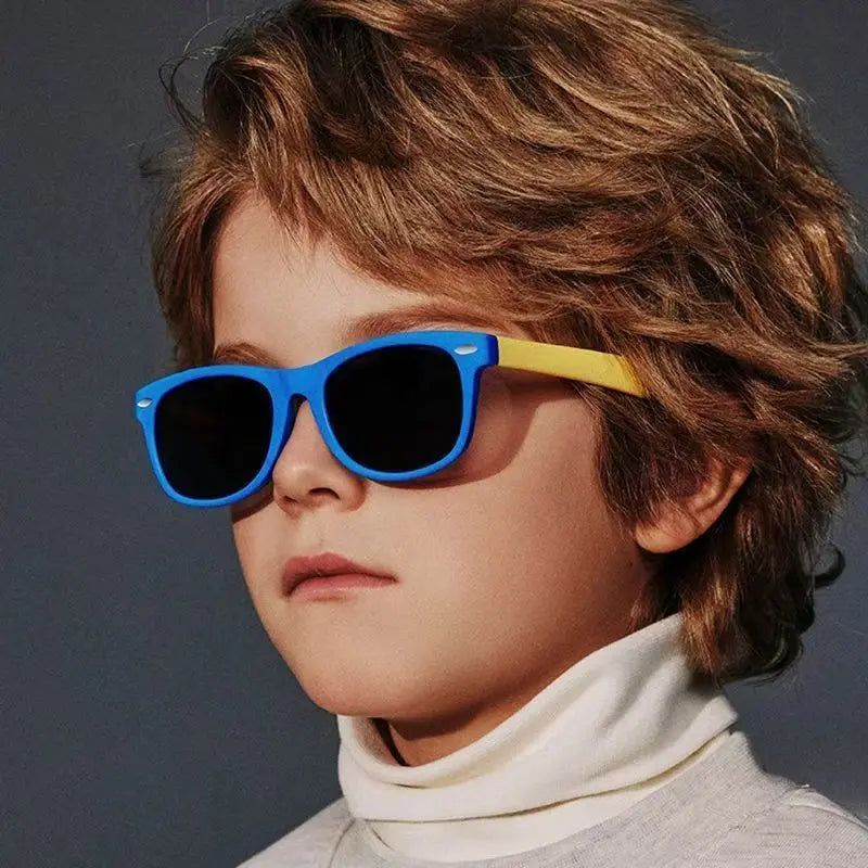 Polarized Kids Sunglasses TR90 Silicone Gel Frame Classic Square Children Sun Glasses Girls Boys Multi Color Baby Goggles UV400