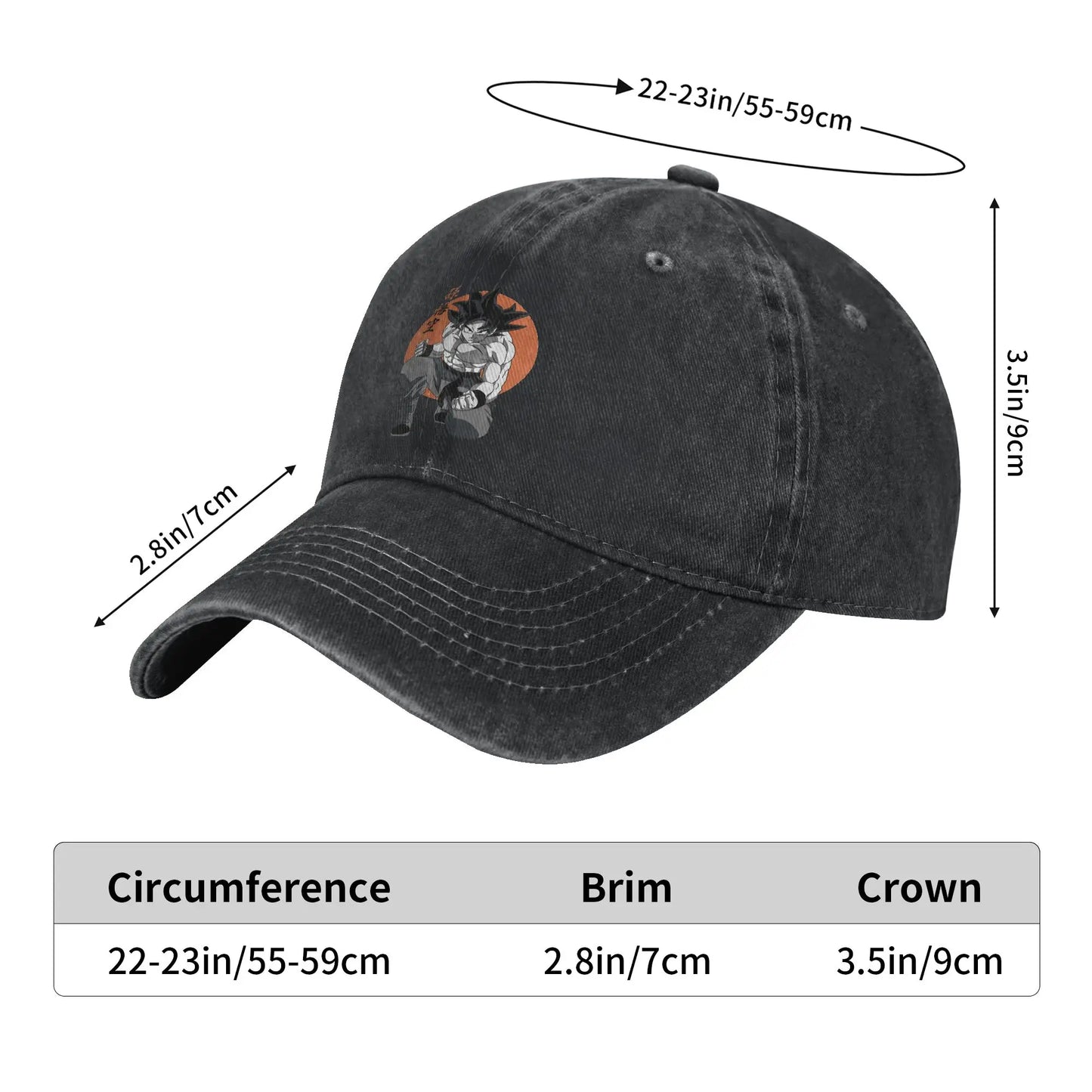 Classic DBZ dragon ball Goku Anime Baseball Caps Men Women Distressed Denim Washed Sun Cap Outdoor Running Adjustable Hats Cap