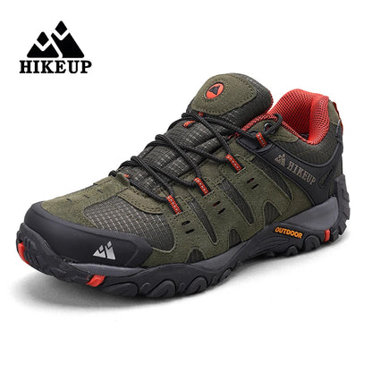 HIKEUP-Chaussures de randonnée en cuir suédé pour homme, baskets d'extérieur résistantes à l'usure, trekking, marche, chasse