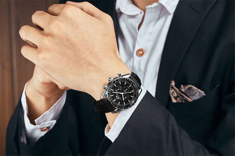 PAULAREIS P Brand Luxury Men Mechanical Watches Calendar Business Watch Mens Sports Waterproof Stainless Steel Automatic Watches