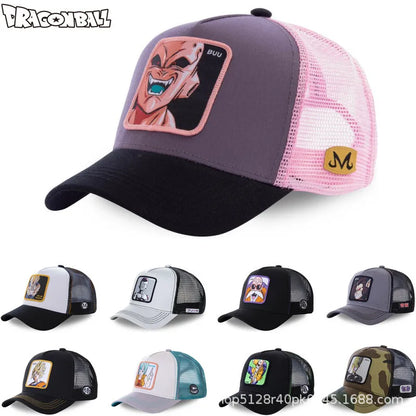 New Dragon Ball DRAGONBALL Mesh Cap Cartoon Mesh Cap Men And Women Baseball Cap Fashion Patch Trucker Cap