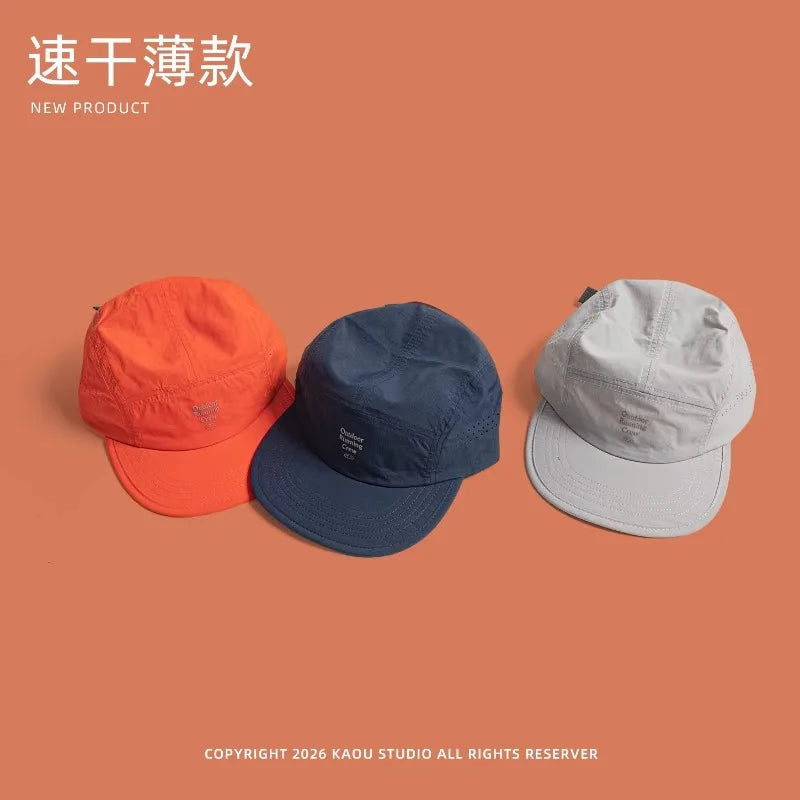 Outdoor Camping Sunscreen Quick-drying Color Matching Baseball Caps Women Summer Light and Breathable Retro 5-panel Men's Hat