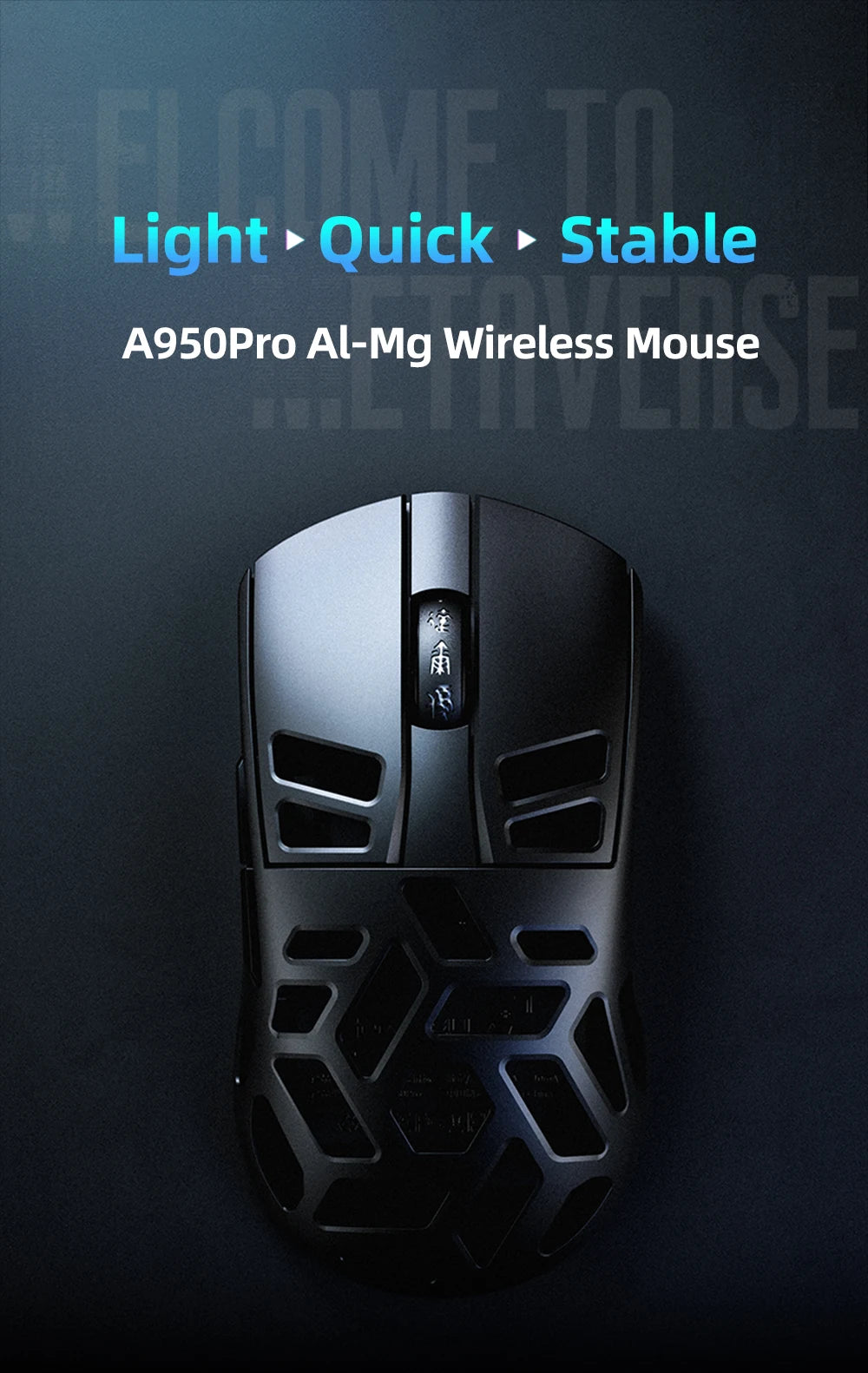 Ratón gaming inalámbrico DAREU Al-mg trimodo 8Khz PBT con carga rápida, PAW3950, 30000 DPI, ligero, para PC gamer