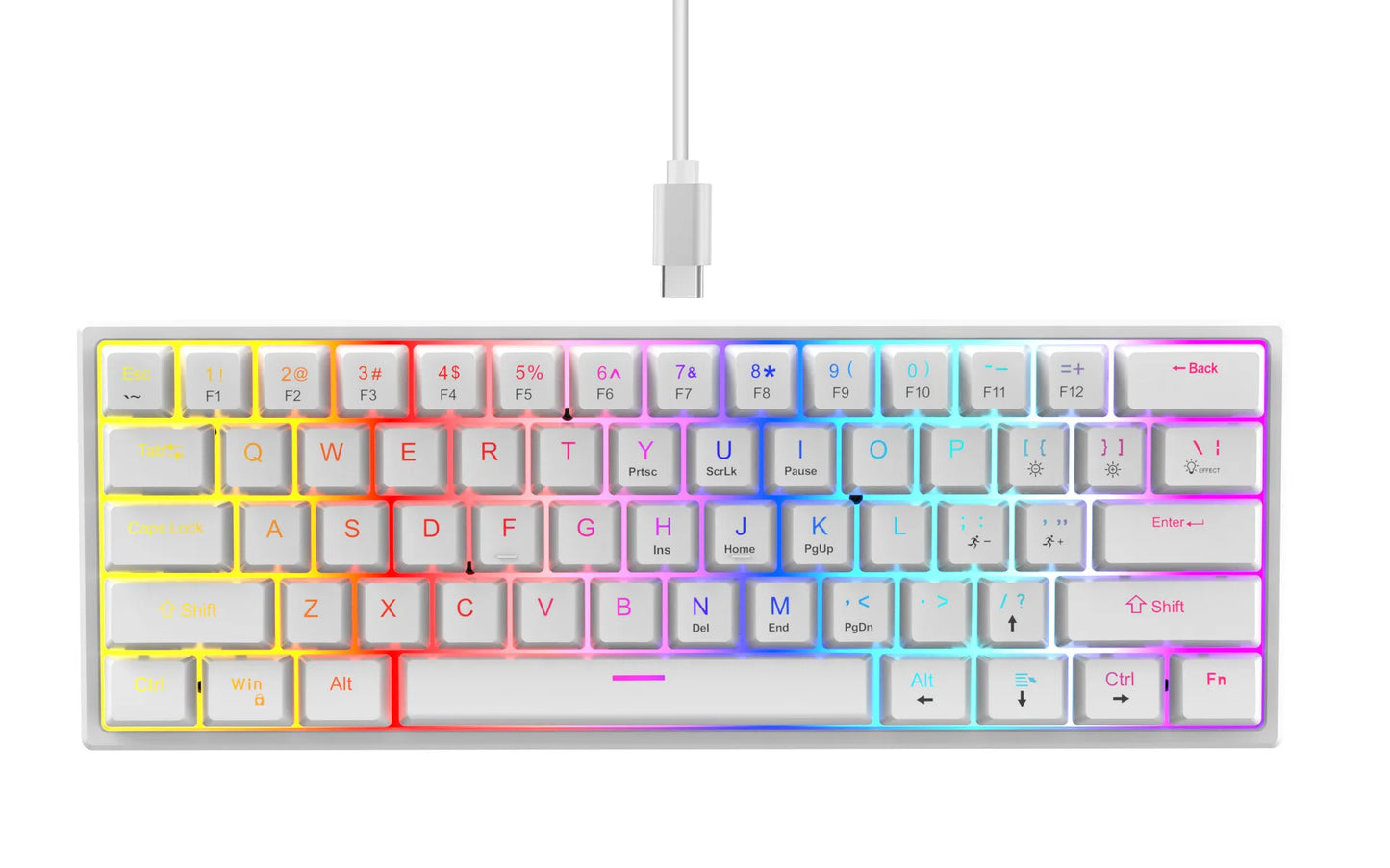 61 Keys Mini Mechanical Keyboard K61 RGB 60% Portable Wired Ergonomic Esports Gaming Keyboard for Computer Laptop Gamer Office