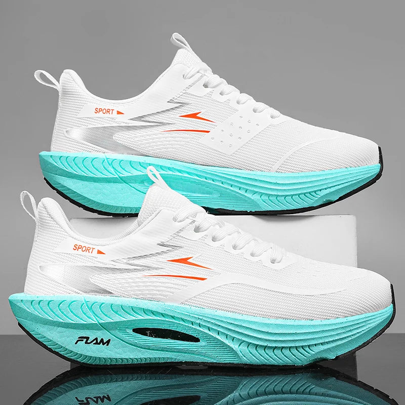 Marathon Men Sports Running Shoes Carbon Board Air Cushion Breathable Lightweight Women's Comfortable Athletic Nonskid Sneakers