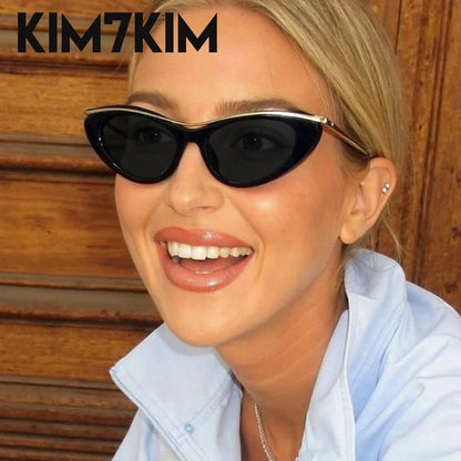 Fashion Small Cat Eye Sunglasses Women 2026 Luxury Brand Punk Metal Frame Sunglass Vintage Sexy Traveling Eyewear UV400 Shades