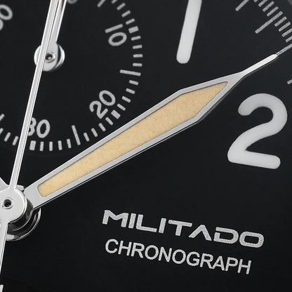 Militado VK61 VK67 Quartz Chronograph Watch 39mm 316L Stainless Steel Case 3 Dial Waterproof 100M  Multifunction Military Watch