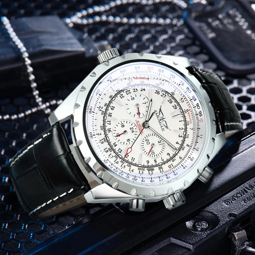 JARAGAR 212 Mechanisch automatisch herenhorloge, modieus, zakelijk, luxe, weekkalender, herenhorloge, premium cadeau, Reloj Hombre