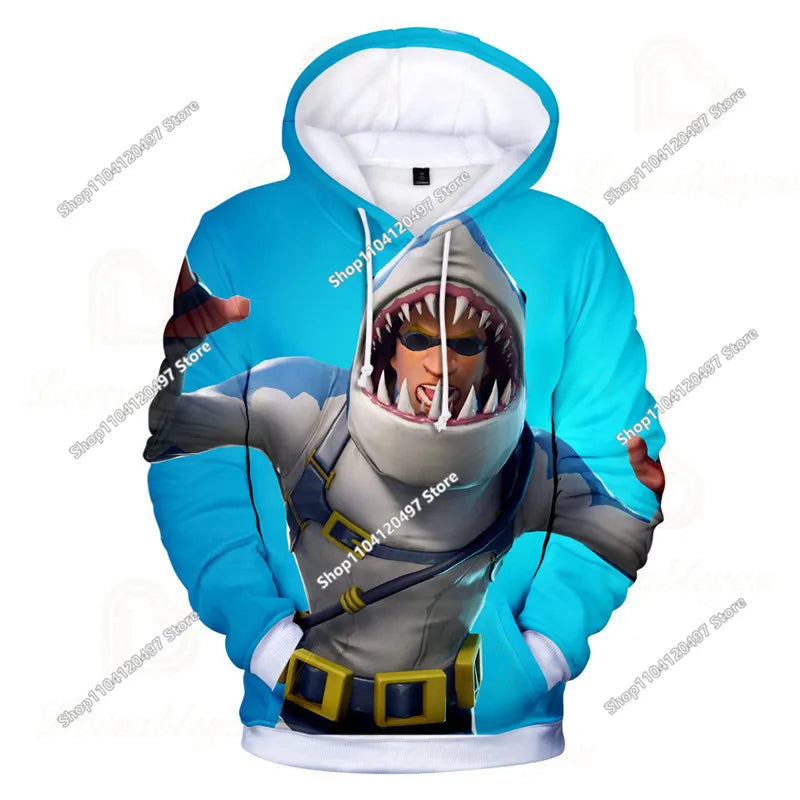Hanorac cosplay Fortnite, hanorac unisex cu glugă imprimat 3D, jachetă casual, jachetă anime, jachetă kawaii, îmbrăcăminte pentru copii, cadouri
