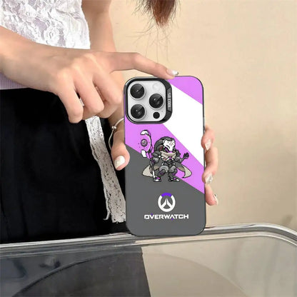 Game O-Overwatch Handyhülle im Pixel-Stil für iPhone 17 16 15 14 13 12 11 Pro MAX, matt, stoßfest, rückseitige Anti-Fall-Schutzhülle