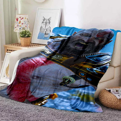God of War Games Kratos Cartoon Soft Flannel Blanket for Beds Bedroom Sofa Picnic,Throw Blanket for Cover Outdoor Leisure Gift