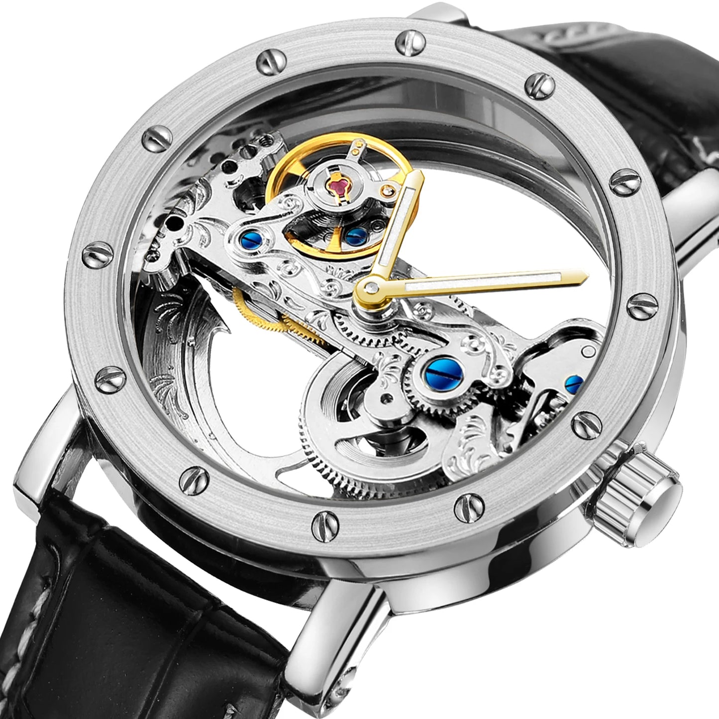 2026 Top Brand Luxury Steel Skeleton Tourbillon Automatic Watch Men Leather Mechanical Waterproof Luminous Elegant Wrist Clock