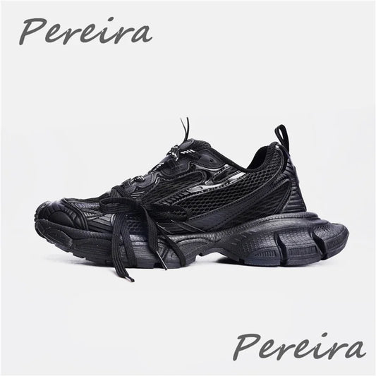 Pantofi sport pentru bărbați Street Style cu talpă groasă, culori mixte noi, cu șireturi, încălțăminte casual pentru cupluri, confortabilă și respirabilă, pentru alergare și mers pe jos