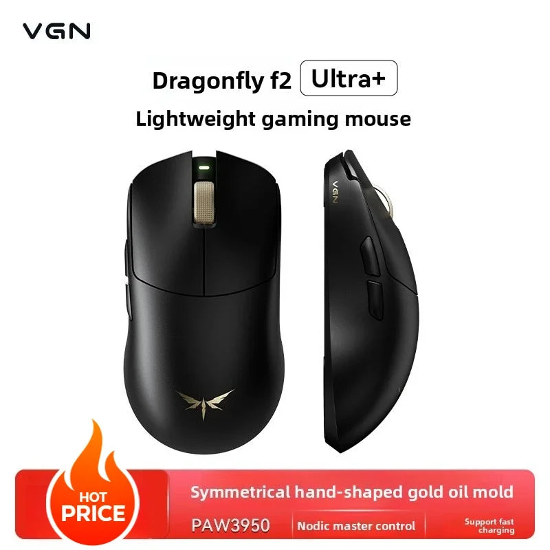 VGN Dragonfly F2 ProMax/Ultra e-športová herná myš 42000DPI 0.125ms pre Csgo, nízka latencia, káblové/bezdrôtové pripojenie, duálny 8K 3-režim, PAW3395/3950