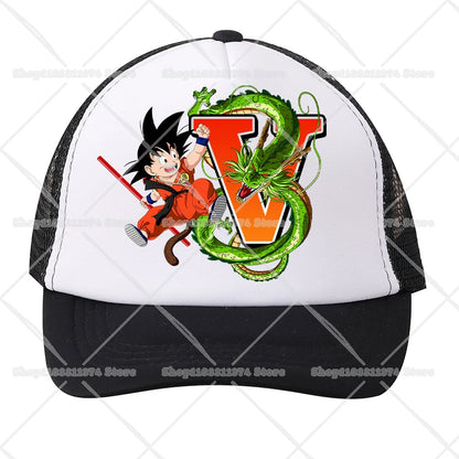 Dragons Ball Mesh Baseball Caps Cartoon Son Goku Letter Adult Kids Sports Hats Anime Summer Outdoor Sunshade Peaked Cap Gift New