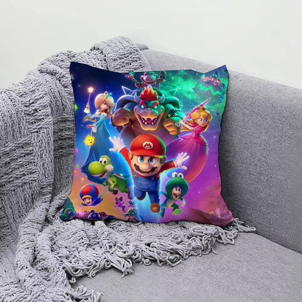B-Bowser Princess D-Donkey Kong Pillow Case For Sofa Decor Car Office Room Printing Cushion Cover Decorations and Protector