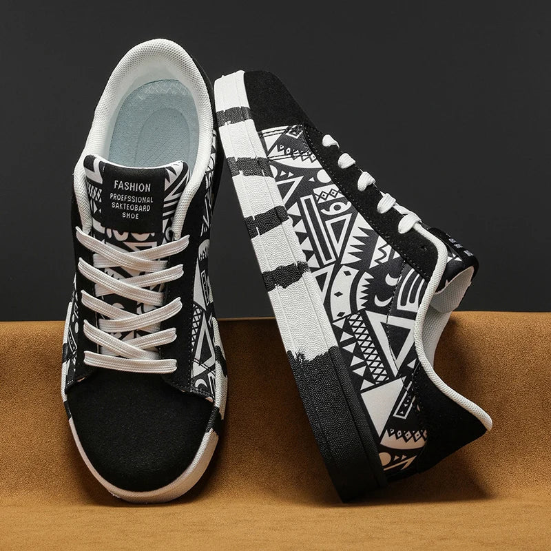 YRZL skateboard-sko til mænd, sneakers i kanvas, afslappede og åndbare gåsko, lette flade sko til mænd, trendy streetwear-sportssko