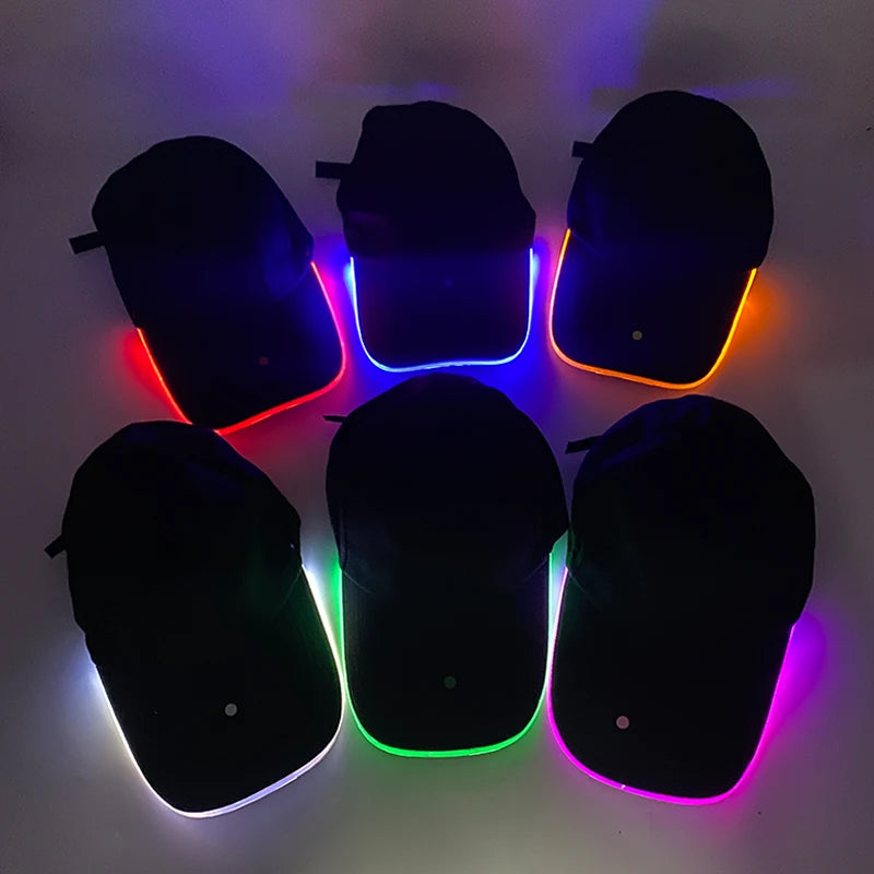 Adult Hat Led Optical Fibre Cap Hip Hot Hat NightClub Concert Masquerade Outdoor Fun Event Supplies Rap Summer Hat
