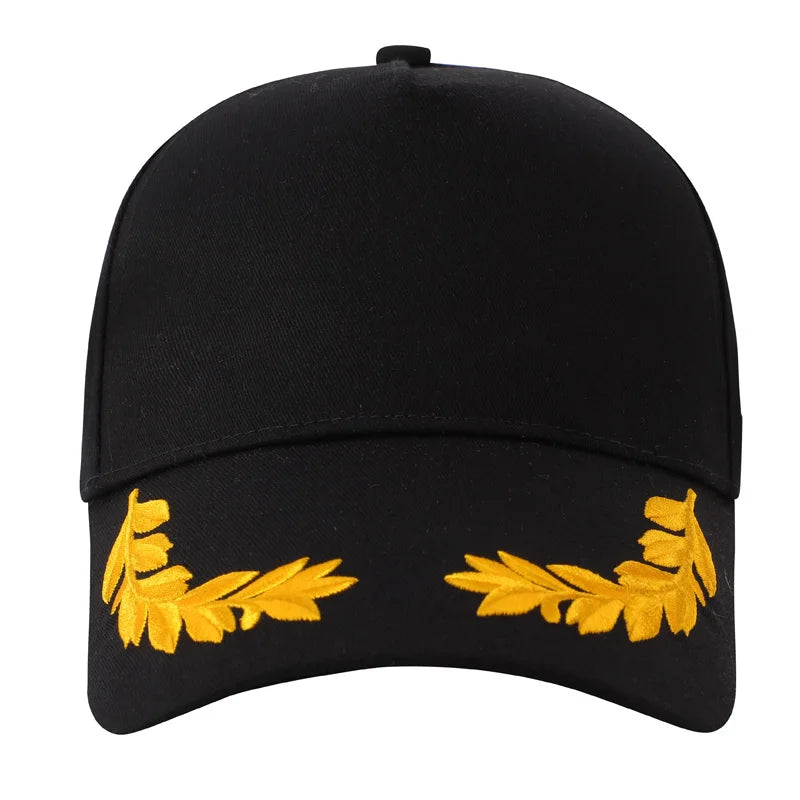 Customized logo printed men's baseball cap casual cap wheat ear men's solid color snap cap sports cap women's baseball cap