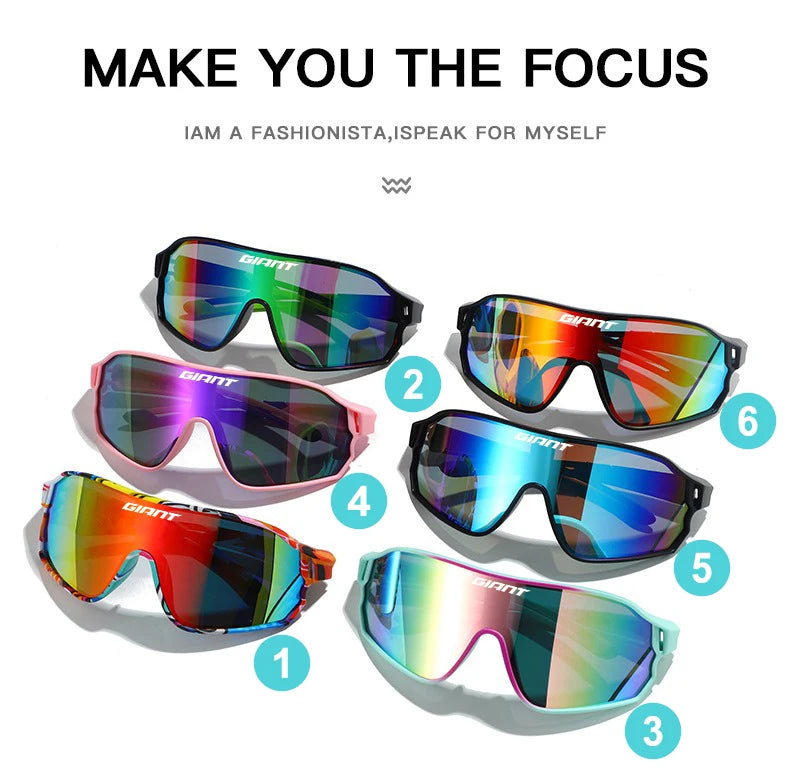 GIANT Cycling Glasses men and women UV400 Anti Fog HD REVO Lenses CE/ANSI Certified Cateye Design MTB/Road Bike