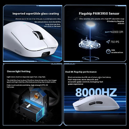 MCHOSE M7 Ultra Ergonomic Gaming Mouse PAW3950 Super Sensor TOPSPEED 8000Hz Polling Rate Lightweight Design Realtek Master Mice