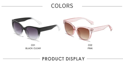 Retro Fashion Cat Eye Sunglasses Women Brand Sun Glasses Gradient Lens Simple Wide Leg Design Unisex Cateye Female Shades UV400