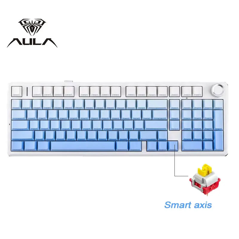 AULA F99 Pro E-Sports-Gaming-Tastatur, mechanisch, Tri-Mode, RGB, Hot-Swappable, 96 %, PBT, anpassbar, kabellos, mit Media-Knob