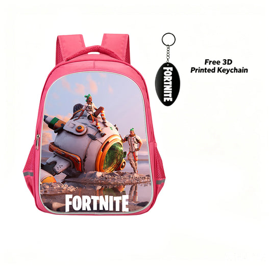 16" Fortnite Cartoon Red Backpack Unisex Dual Zipper Large Capacity School Bag Kids Bookbag Boys Girls Ages 5-8