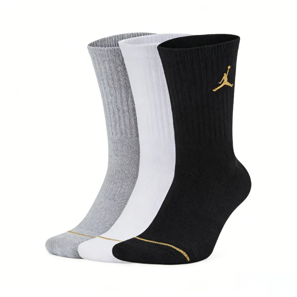 Nike Basketball Socks: AJ Jordan Triple Pack Mid-Calf Socks for Men and Women—Breathable and Moisture-Wicking SX5545-915