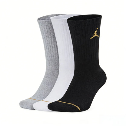 Nike Basketball Socks: AJ Jordan Triple Pack Mid-Calf Socks for Men and Women—Breathable and Moisture-Wicking SX5545-915