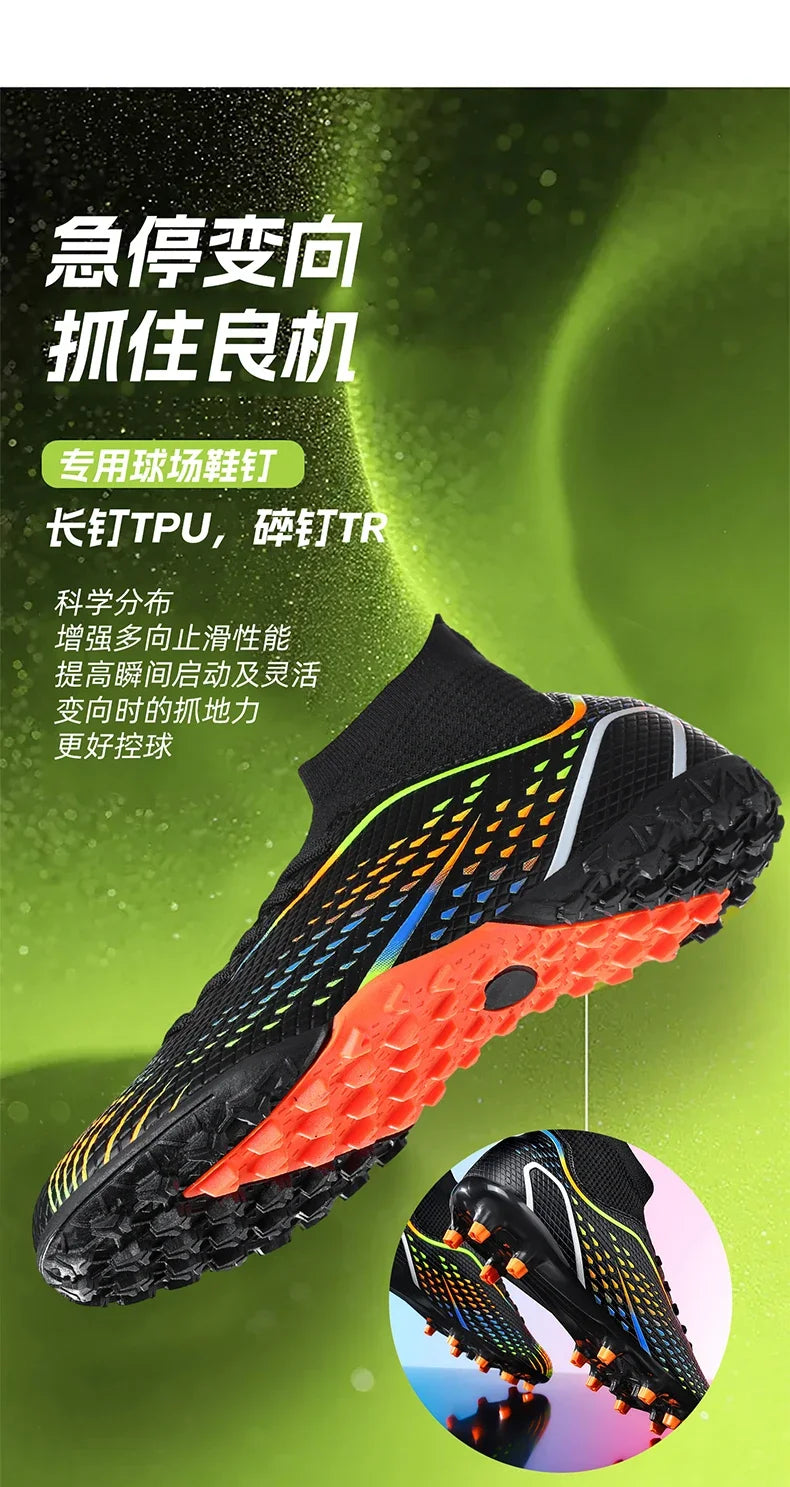 Men Football Boots Professional Turf Futsal Match Grass Unisex Outdoor Training Soccer Shoes Soccer Cleats Non-slip Breathable