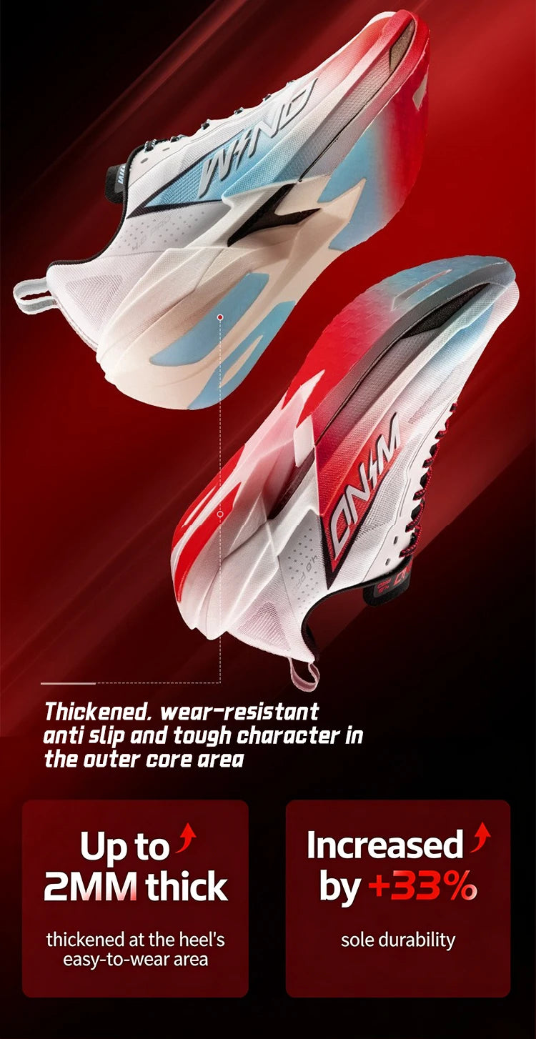 QIAODAN WIND 4PRO Carbon Plate Marathon Shoes for Men, Professional Racing Sneakers 2026, Breathable Running Sports Shoes QDB023262291