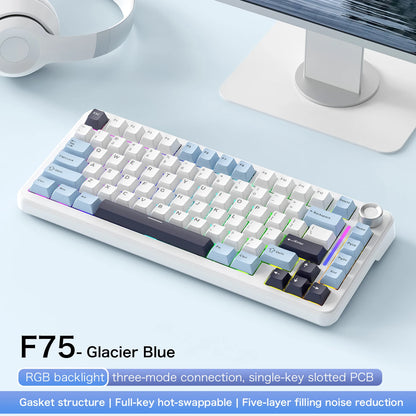 F75 Mechanical Keyboard FREEWOLF * AULA F75 Bluetooth Three-mode Keyboard,Dedicated for Gaming and Office Use
