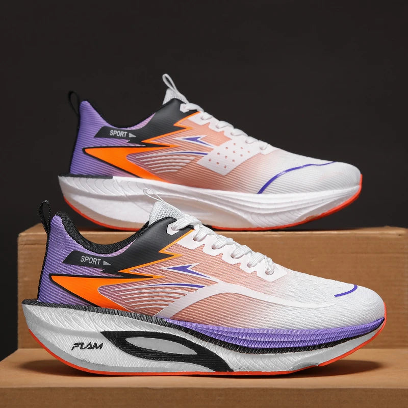 Zapatillas de running para hombre y mujer, deportivas para maratón, con amortiguación de aire, placa de carbono, transpirables, ligeras y cómodas para exteriores
